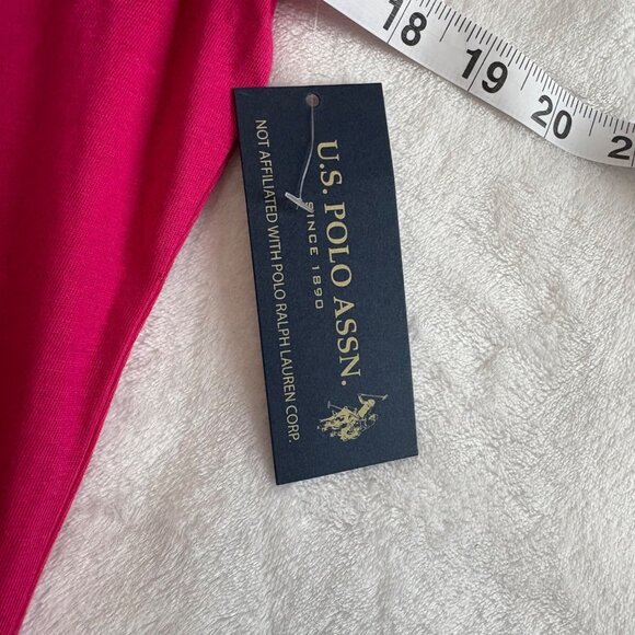 U.S. Polo Assn. Casual Womens Magenta V-Neck T-Shirt Size Small Short Sleeve Top - Picture 8 of 12